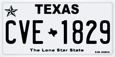 TX license plate CVE1829