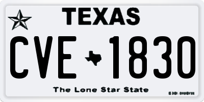 TX license plate CVE1830