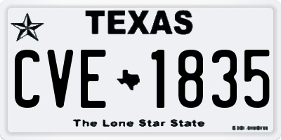 TX license plate CVE1835