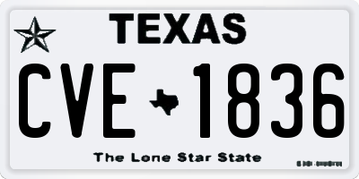 TX license plate CVE1836