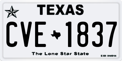 TX license plate CVE1837