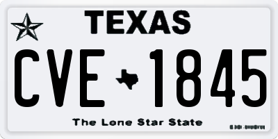 TX license plate CVE1845