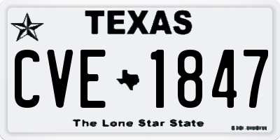 TX license plate CVE1847
