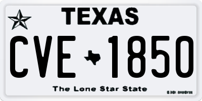 TX license plate CVE1850