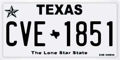 TX license plate CVE1851