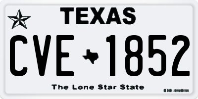 TX license plate CVE1852
