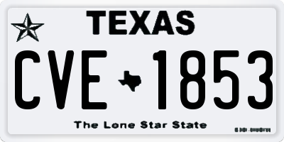 TX license plate CVE1853