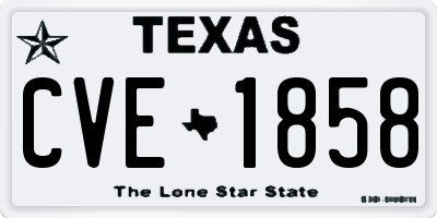TX license plate CVE1858