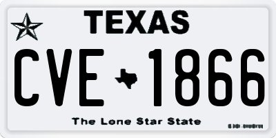 TX license plate CVE1866