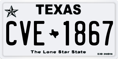 TX license plate CVE1867