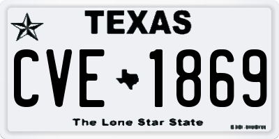 TX license plate CVE1869