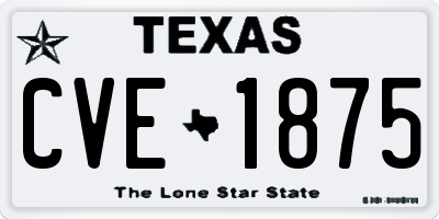 TX license plate CVE1875
