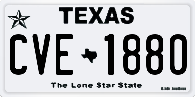 TX license plate CVE1880