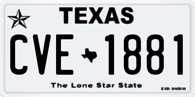 TX license plate CVE1881