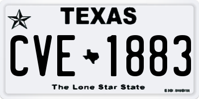 TX license plate CVE1883