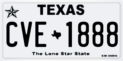 TX license plate CVE1888