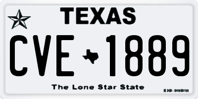 TX license plate CVE1889