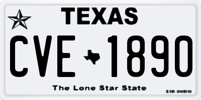 TX license plate CVE1890
