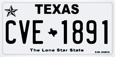 TX license plate CVE1891