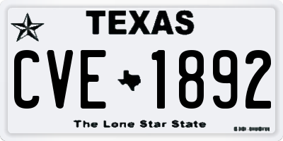 TX license plate CVE1892