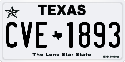 TX license plate CVE1893