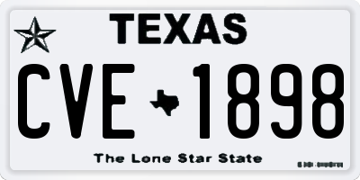 TX license plate CVE1898