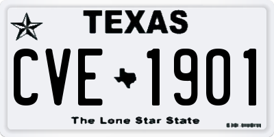 TX license plate CVE1901