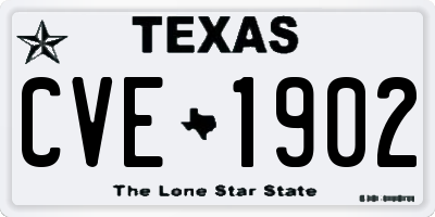 TX license plate CVE1902