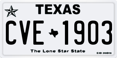 TX license plate CVE1903