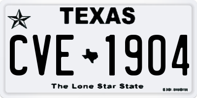 TX license plate CVE1904
