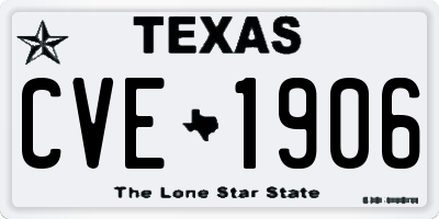 TX license plate CVE1906