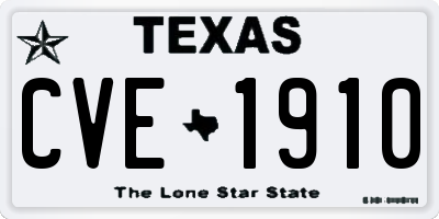 TX license plate CVE1910