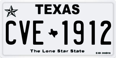 TX license plate CVE1912