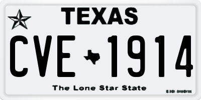 TX license plate CVE1914