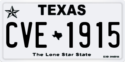 TX license plate CVE1915
