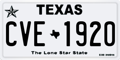 TX license plate CVE1920