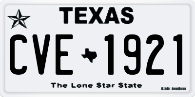 TX license plate CVE1921