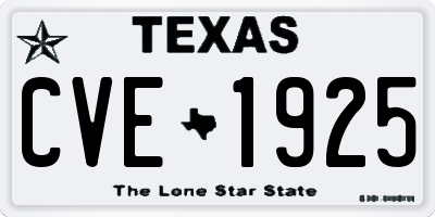 TX license plate CVE1925