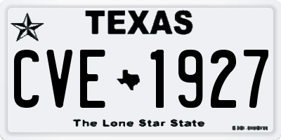 TX license plate CVE1927