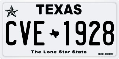 TX license plate CVE1928