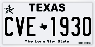 TX license plate CVE1930