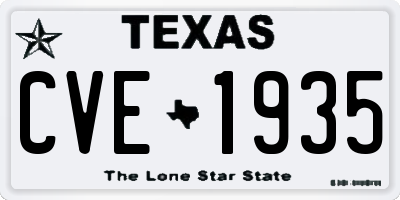 TX license plate CVE1935