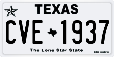 TX license plate CVE1937