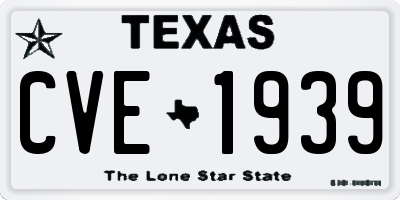 TX license plate CVE1939