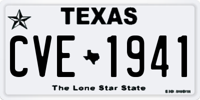 TX license plate CVE1941
