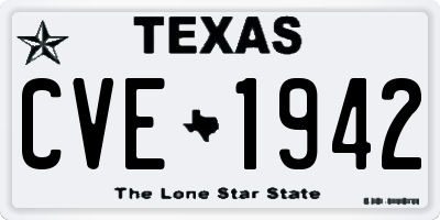 TX license plate CVE1942