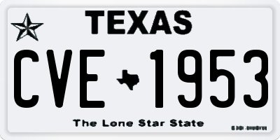 TX license plate CVE1953