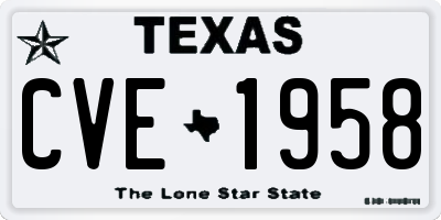 TX license plate CVE1958