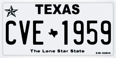 TX license plate CVE1959