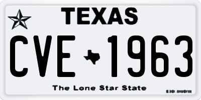 TX license plate CVE1963